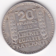 20 Francs Turin 1933, Rameaux Longs, En Argent - 20 Francs