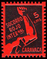Murcia - Guerra Civil - Em. Local Republicana - Caravaca - Allepuz ** 3 -"Socorro Rojo" - Vignetten Van De Burgeroorlog
