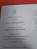 Doodsprentje Leon Van Grieken / Herentals  31/12/1915 - 31/12/1993 ( Louise Van Orshaegen ) - Religion & Esotérisme