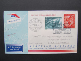 BRIEF Ballonpost Flugpost Wien - Genf 1960 /// P3385 - Par Ballon