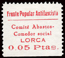 Murcia - Guerra Civil - Em. Local Republicano - Lorca - Allepuz ** 26 -" 5 Cts. Frente Popular" - Viñetas De La Guerra Civil