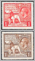 KGV. 1924. SG 430-431, 1924 Empire Exhibition. Mounted Mint Hrd2 - Nuevos