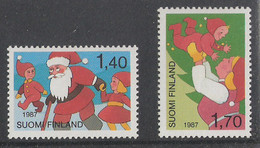 Finland 1987 Christmas, Santa Claus With Christmas Dwarfs, Woman With Christmas Dwarf Mi 1032-1033 MNH(**) - Unused Stamps