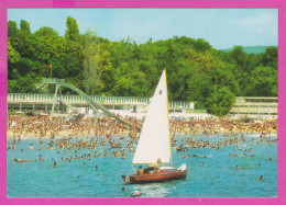 308400 / Bulgaria - Varna Warna - The Central Sea Baths , Sailing Boat , Water Slide Many People PC Bulgarie Bulgarien - Sailing