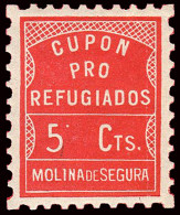 Murcia - Guerra Civil - Em. Local Republicano - Molina De Segura - Allepuz ** 1 - "Cupón Refugiados" - Vignetten Van De Burgeroorlog