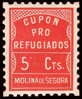 Murcia - Guerra Civil - Em. Local Republicano - Molina De Segura - Allepuz ** 1 - "Cupón Refugiados" - Vignette Della Guerra Civile
