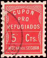 Murcia - Guerra Civil - Em. Local Republicano - Molina De Segura - Allepuz O 1 - "Cupón Refugiados" - Spanish Civil War Labels