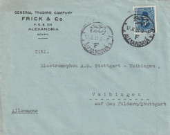 Egypte Cachet Alexandria F Sur Lettre Pour L'Allemagne 1931 - Covers & Documents