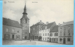 Florennes-+/-1910-Grand'Place-Coiffeur A.Migeotte-Papeterie-l'Eglise (collégiale)-Café De La Régence-Edit.E.Rampont - Florennes