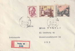 Tsjechoslowakije 1971, 2 Registered Letters From Prague To Hamburg, Germany - Covers & Documents