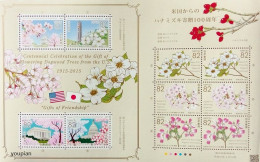 Japan 2015, Centennial Celebration Of The Gift Of Flowering Dogwood Trees From The U.S., MNH Sheetlet - Nuovi