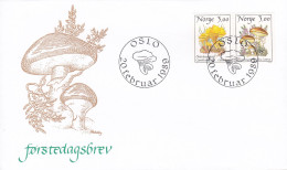 Norway 1989 FDC Cover Ersttags Brief Pilze Mushroom Champignon Complete Set !! - FDC