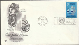 U.N. New York 1970, FDC Unused, Peace, Justice And Progress. - FDC