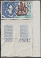 THEMATIC GEOGRAPHY:  MAP OF ISLANDS AND SAILBOAT OVERPRINTED WITH NEW VALUE. CORNER STAMP WITH DATE -  WALLIS AND FUTUNA - Géographie