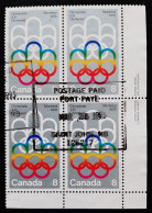 Canada 1973  USED  Sc623-624,   Plate Block Olympic Games 1976 - Usati