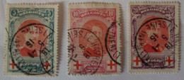 Belgium    N° 132 / 134 Obli   1915  Cat: 35 € - 1914-1915 Red Cross
