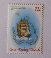 COCOS ISLANDS 1980 Opération Drake Bâteau "Eye Of The Wind" Et Carte îles  . Neuf - Cocos (Keeling) Islands