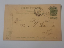 Entier Postaux, Oblitéré Arlon Liège 1909 - Briefkaarten 1871-1909