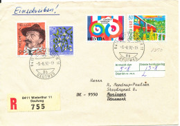 Switzerland Registered Cover Sent To Denmark Winterthur 3-8-1992 - Cartas & Documentos