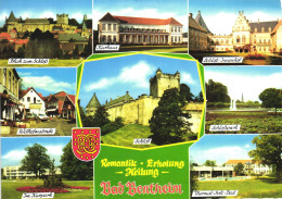 BAD BENTHEIM, MULTIPLE VIEWS, ARCHITECTURE, CASTLE, PARK, CARS, RESORT, POOL, EMBLEM, GERMANY, POSTCARD - Bad Bentheim