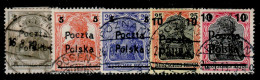 POLAND 1919 MICHEL NO: 130 - 134 USED - Gebraucht