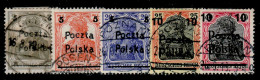POLAND 1919 MICHEL NO: 130 - 134 USED - Used Stamps