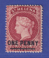 St. Helena 1880 Queen Victoria 1 Penny Mi.-Nr. 5 D Ungebraucht * - Sainte-Hélène