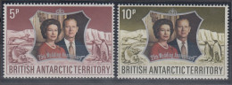 Britische Antarktis 1972 Silver Wedding, Tiere. Mi.-Nr. 43-44 Satz 2 Werte **  - Autres & Non Classés