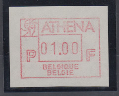 Belgien FRAMA-ATM Sonderausgabe ATHENA (1987) Von VS **  - Other & Unclassified