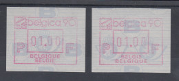 Belgien FRAMA-ATM Sonderausgabe BELGICA 90, Beide Sprachvarianten **  - Other & Unclassified