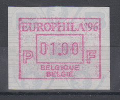 Belgien FRAMA-ATM Sonderausgabe EUROPHILA `96 **  - Andere & Zonder Classificatie