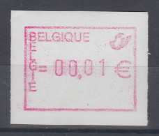 Belgien FRAMA-ATM Dauerausgabe Postembleme 2002, Weißes Sicherheitspapier **  - Other & Unclassified