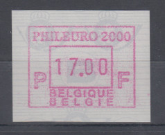 Belgien FRAMA-ATM Sonderausgabe PHILEURO 2000 **  - Andere & Zonder Classificatie