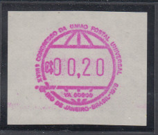 Brasilien FRAMA Sonder-ATM UPU-Kongress 1979, Wertstufe 00,20 Cr$ **, Mi.-Nr. 1 - Automatenmarken (Frama)