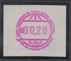 Brasilien FRAMA Sonder-ATM UPU-Kongress 1979, Wertstufe 00,20 Cr$ **, Mi.-Nr. 1 - Viñetas De Franqueo (Frama)