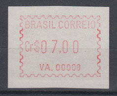 Brasilien FRAMA-ATM VA.00008, Wert 07,00 Cr$, Von VS **  - Franking Labels