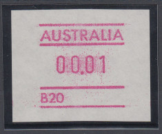 Australien Frama-ATM Mit Automatennummer B20, Besonderheit Weißes Papier ** - Vignette [ATM]
