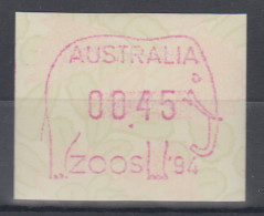 Australien Frama-ATM Waratah-Blume Sonderausgabe ZOOS `94 Elefant ** - Machine Labels [ATM]