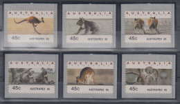 Australien Tritech-ATM Kangaroo / Koala 6 Motive Kpl.  AUSTRAPEX 95 - Machine Labels [ATM]