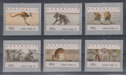 Australien Tritech-ATM Kangaroo / Koala 6 Motive Kpl.  HONG KONG 97 - Machine Labels [ATM]