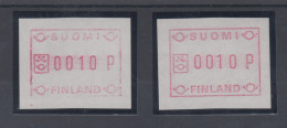 Finnland 1982 FRAMA-ATM Mi.-Nr. 1, Weißes Test-Papier, Schmale Und Breite Zahlen - Automaatzegels [ATM]
