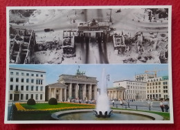 POSTAL POST CARD CARTE POSTALE POSTKARTE GERMANY DEUTSCHLAND BERLIN BRANDENBURGER TOR PUERTA. 1945 UND HEUTE AND TODAY.. - Porta Di Brandeburgo