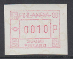 Finnland FRAMA-Sonder-ATM FINLANDIA`88 ,  Mi.-Nr. 2.2 Aus Ortsautomat - Automatenmarken [ATM]