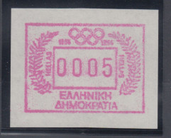 Griechenland: Frama-ATM Sonderausgabe Olympische Spiele 1996,  Mi.-Nr. 16.1 W ** - Viñetas De Franqueo [ATM]