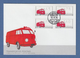 Portugal 1995 ATM VW-Rettungswagen Mi-Nr.12 Satz 45-78-98-140 Brief 19.4.96  - Timbres De Distributeurs [ATM]