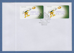 Portugal 2004 ATM Fussball-EM Amiel Mi.-Nr. 44.2.1 Satz AZUL 45-175 Auf FDC - Automaatzegels [ATM]