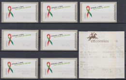 Portugal 2006 ATM AIDS-Bekämpfung NV Mi.-Nr. 56.3 Satz 7 Werte ** Mit 2 AQ - Timbres De Distributeurs [ATM]
