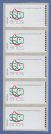 Portugal 2008 ATM Blutbank Mi.-Nr. 64 Leerfeld-5er-Streifen  - Machine Labels [ATM]