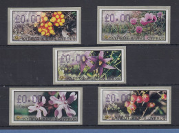 Zypern ATM Wildblumen 2002 Mi.-Nr. 5-9 Mit Aut.-Nr. 006, Jeweils 0.00-Druck  - Other & Unclassified