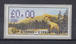 Zypern Amiel-ATM 1999  Mi-Nr. 4 Aut.-Nr. 006 Testdruck Wert 0,00 ** - Andere & Zonder Classificatie